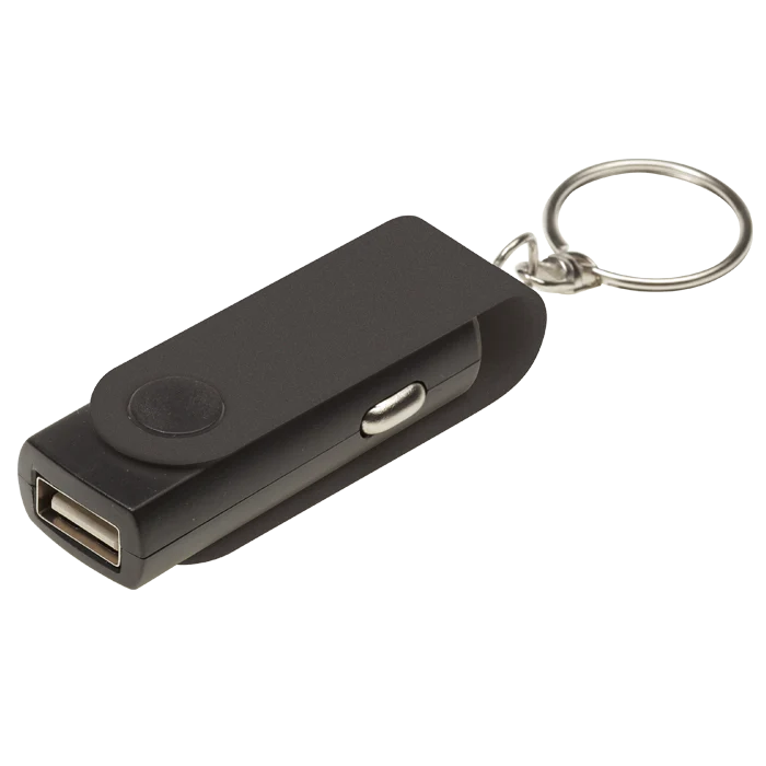 Swivel Phone Car Charger Keychain
