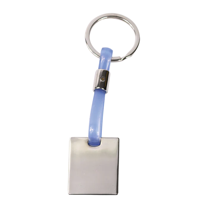 Shiny Nickel Keychain with Translucent Strap - Image 2