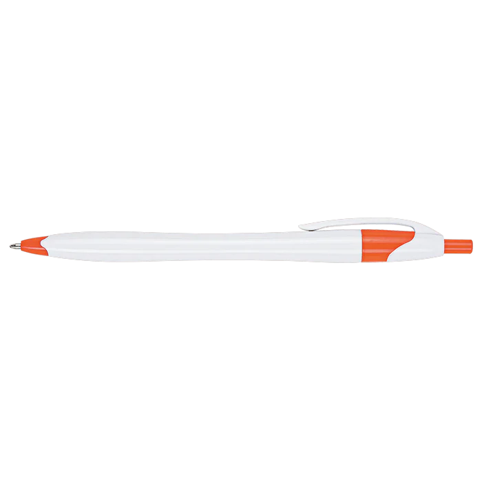 Slim White Barrel Ballpoint Pen - Image 4