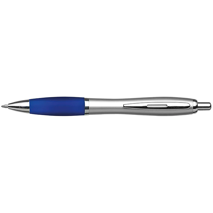 Silver Barrel Curved Design Ballpoint Pen - Image 2