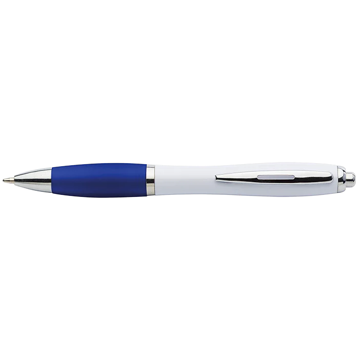 White Barrel Curved Design Ballpoint Pen - Image 2