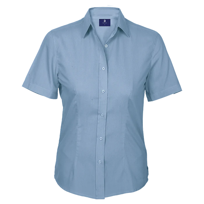Basic Poly Cotton Blouse Short Sleeve Ladies - Image 4