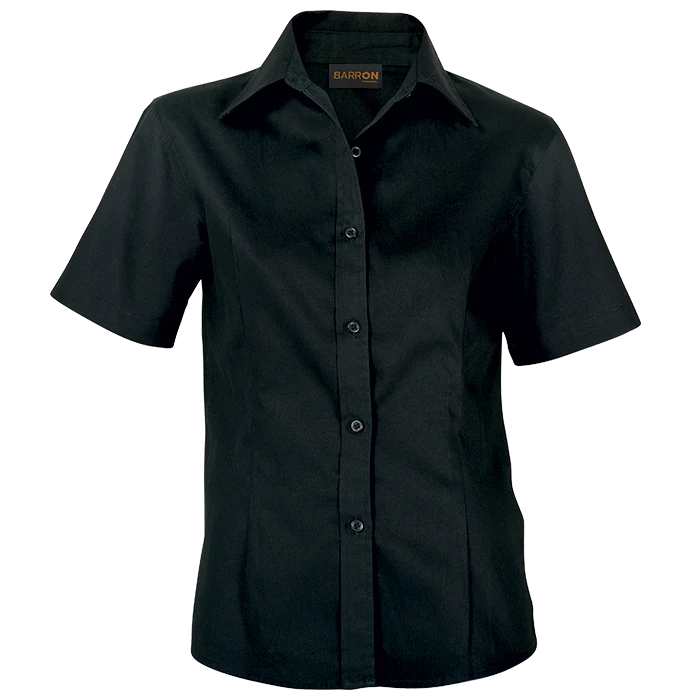 Brushed Cotton Twill Blouse Short Sleeve Ladies