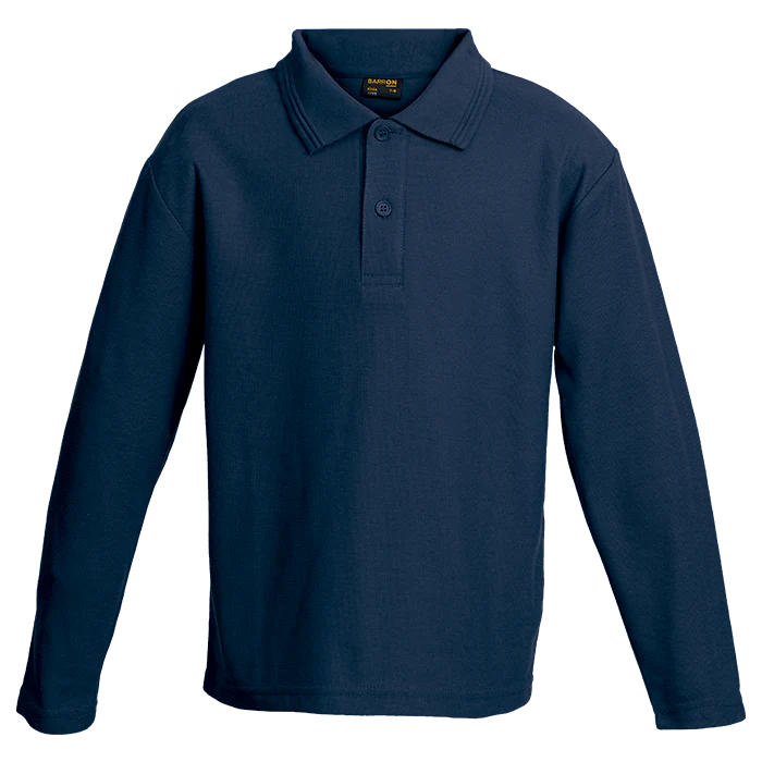 175g Pique Knit Long Sleeve Golfer Kiddies - Image 2