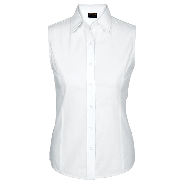 Barron Ladies Oxford Blouse Sleeveless (LLS-OX) - Image 2