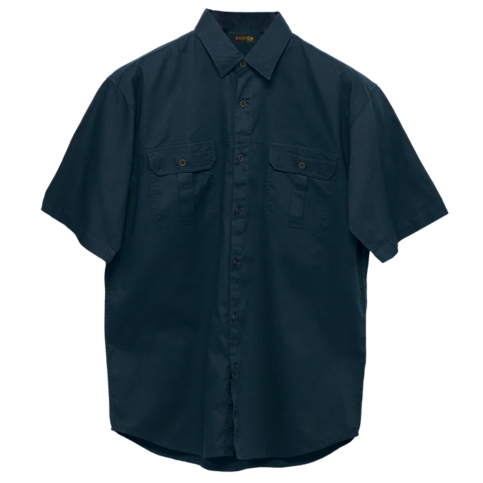 Plain Bush Shirt Mens - Image 4