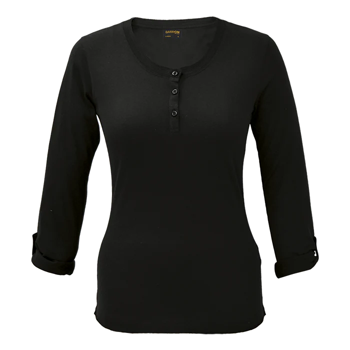 145g Henley Long Sleeve T-Shirt Ladies